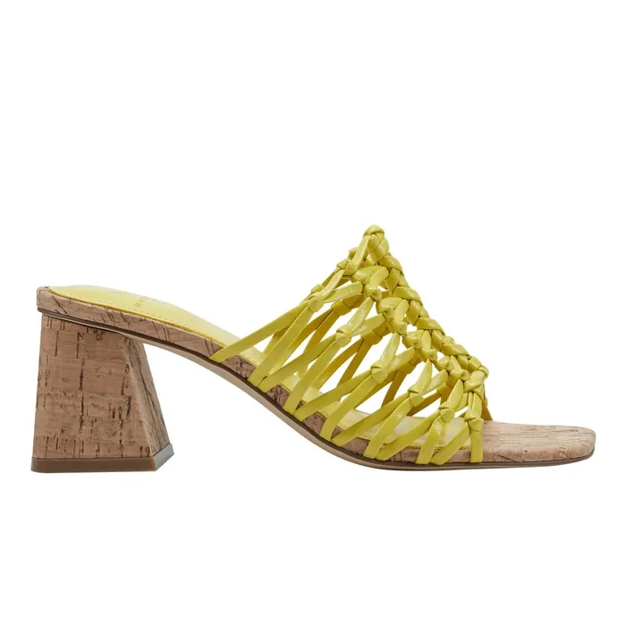 Women Colica Block Heel Sandal Yellow Marc Fisher Mules and Slides