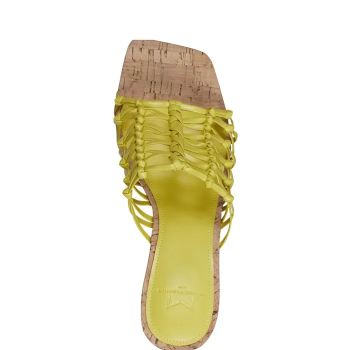 Women Colica Block Heel Sandal Yellow Marc Fisher Mules and Slides