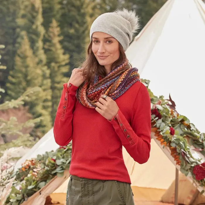 Women Crewneck Thermal Heather Gray Sundance Catalog Tops Women Crewneck Thermal Heather Gray Sundance Catalog Tops
