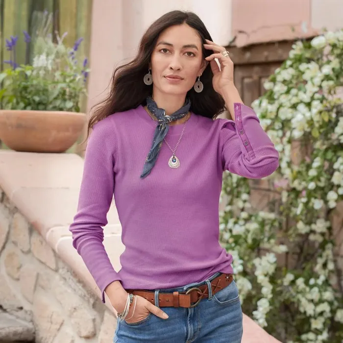 Women Crewneck Thermal Heather Gray Sundance Catalog Tops Women Crewneck Thermal Heather Gray Sundance Catalog Tops