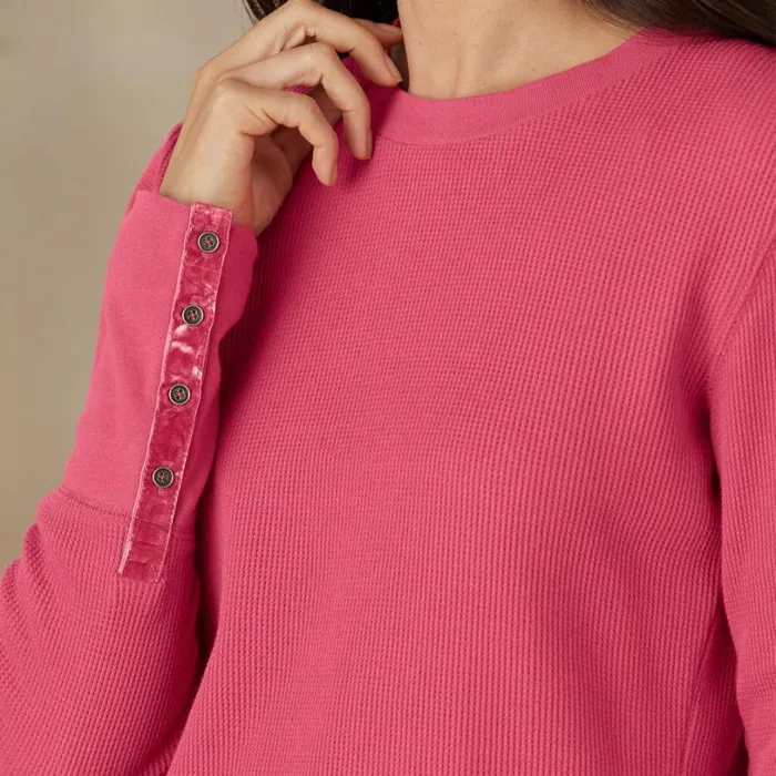Women Crewneck Thermal Heather Gray Sundance Catalog Tops Women Crewneck Thermal Heather Gray Sundance Catalog Tops