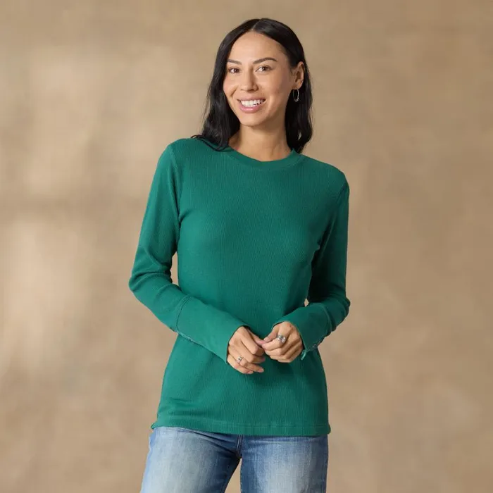 Women Crewneck Thermal Heather Gray Sundance Catalog Tops Women Crewneck Thermal Heather Gray Sundance Catalog Tops