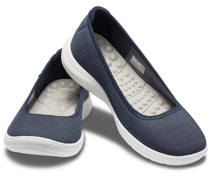 Women Crocs Reviva Flat Navy White Crocs Flats