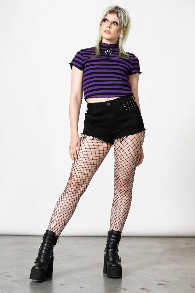 Women Crop Killstar Malkin Crop Top PURPLE