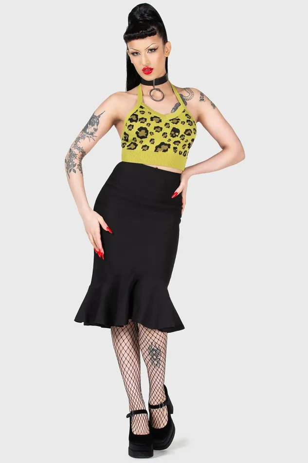 Women Crop Killstar Skulleo Halter Top