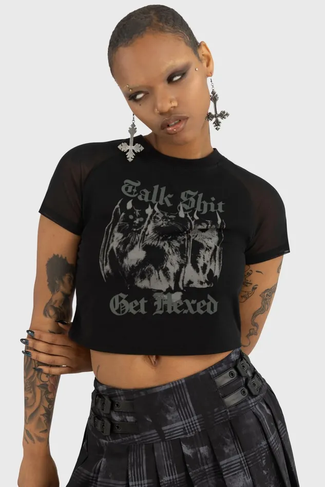 Women Crop Killstar Talk Shit Crop Top