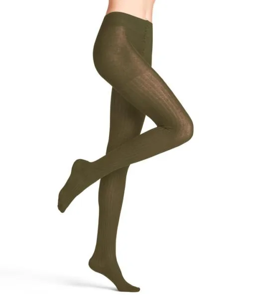 Women Cross Knit Women Tights Shire Green FALKE Tights and Leggings