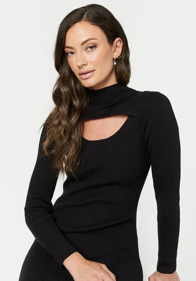 Women Cut Out Teegan Sweater Dress Black Buffalo David Bitton Dresses and Jumpsuits Women Cut Out Teegan Sweater Dress Black Buffalo David Bitton Dresses and Jumpsuits