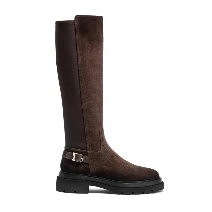 Women Dark Brown Suede Boot Santoni Boots and Ankle Boots