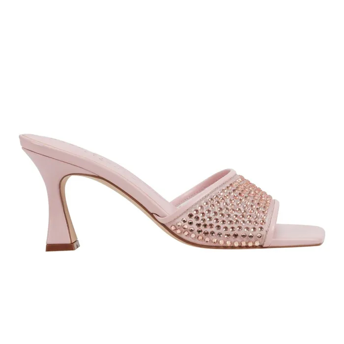Women Delaney Studded Slide Sandal Light Pink Leather Marc Fisher Sandals