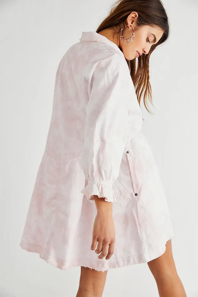 Women Denim Dresses Free People Hannah Denim Mini Dress Cotton Candy