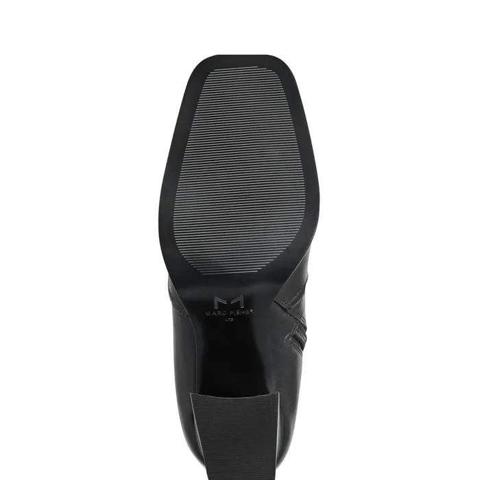 Women Dreeam Block Heeled Boot Black Leather Marc Fisher Dress Boots