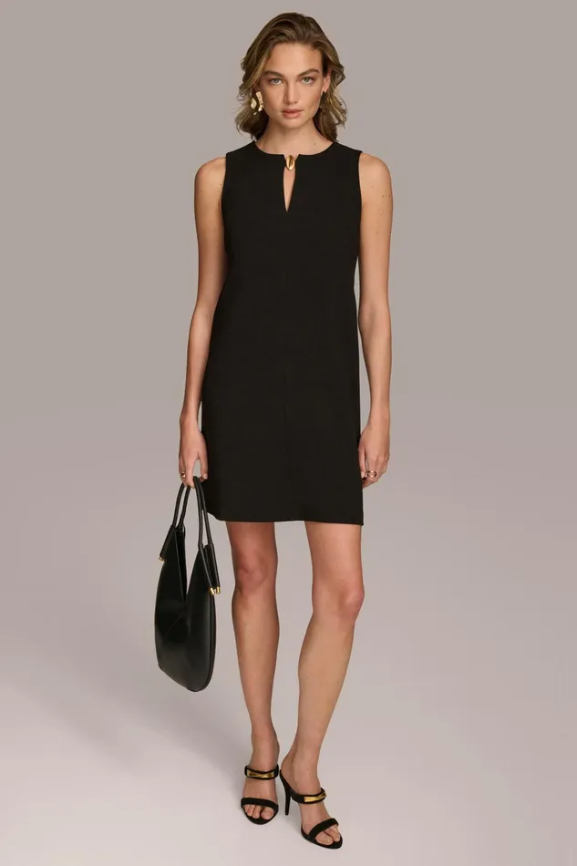 Women Dresses And Jumpsuits Donna Karan ALINE DRESS WITH KEYHOLE Black