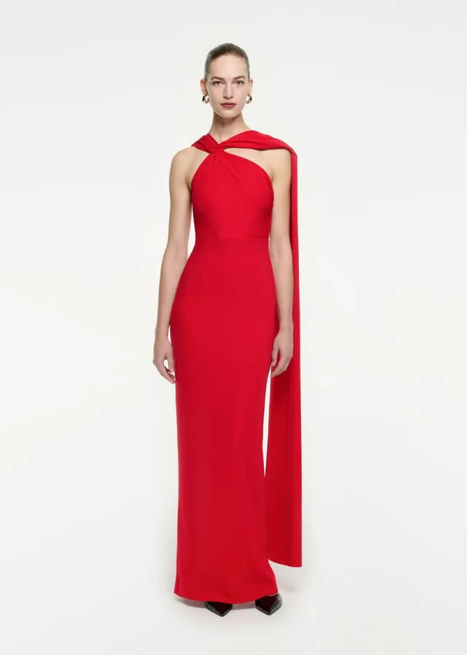 Women Dresses Roland Mouret Asymmetric Stretch Cady Maxi Dress