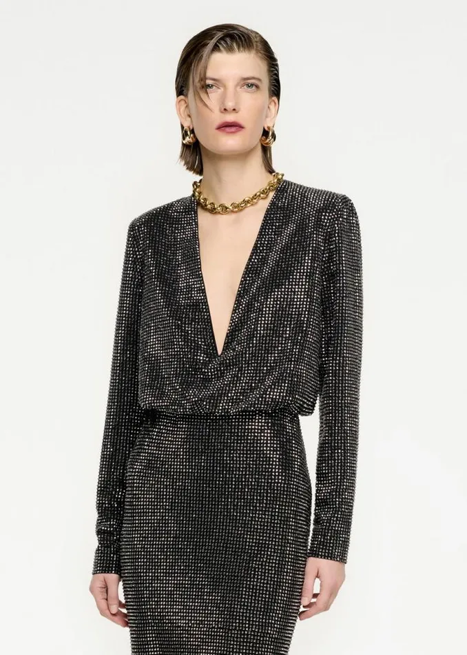 Women Dresses Roland Mouret Long Sleeve Diamante Maxi Dress