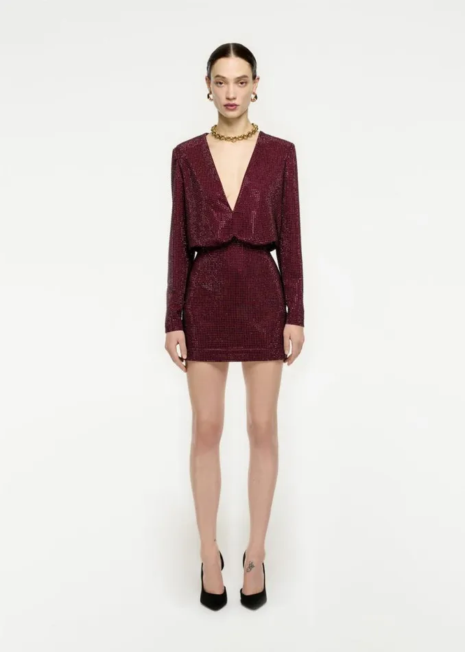 Women Dresses Roland Mouret Long Sleeve Diamante Mini Dress