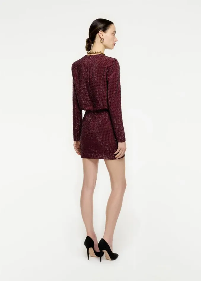 Women Dresses Roland Mouret Long Sleeve Diamante Mini Dress