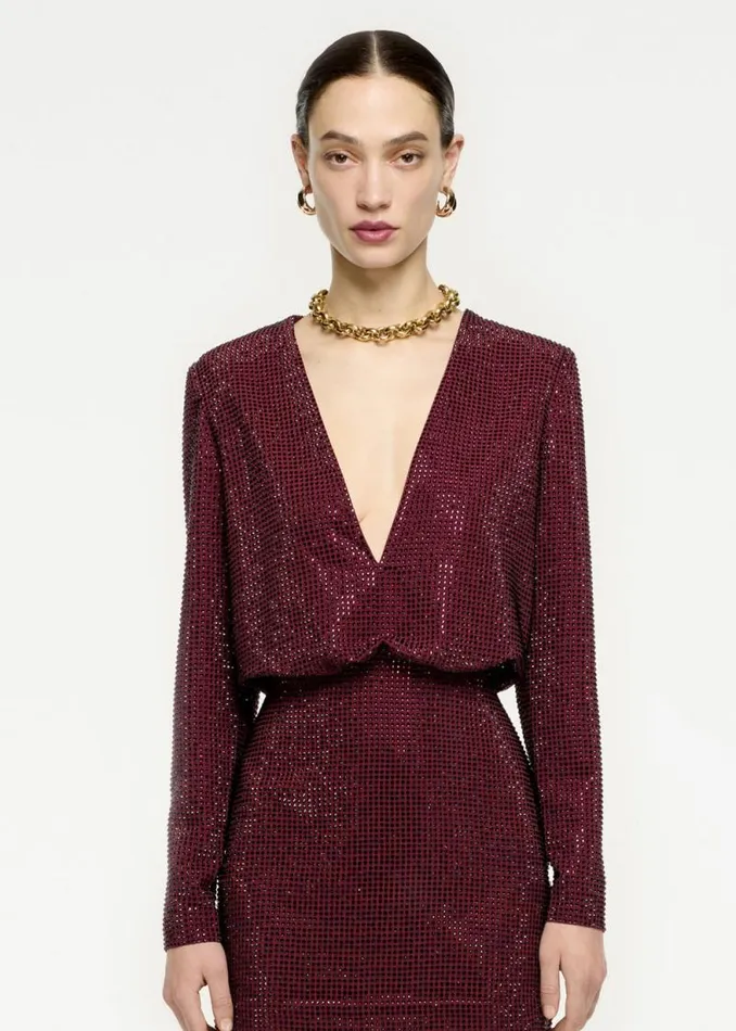 Women Dresses Roland Mouret Long Sleeve Diamante Mini Dress