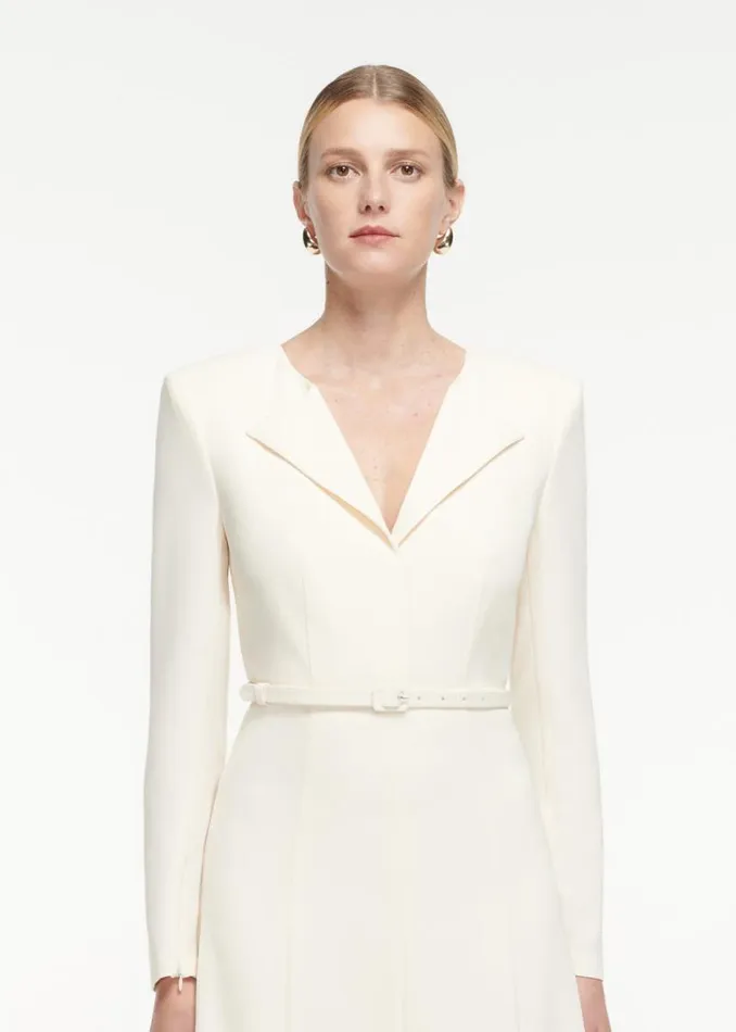 Women Dresses Roland Mouret Long Sleeve Heavy Cady Midi Dress