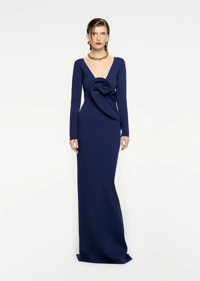 Women Dresses Roland Mouret Long Sleeve Knit Maxi Dress