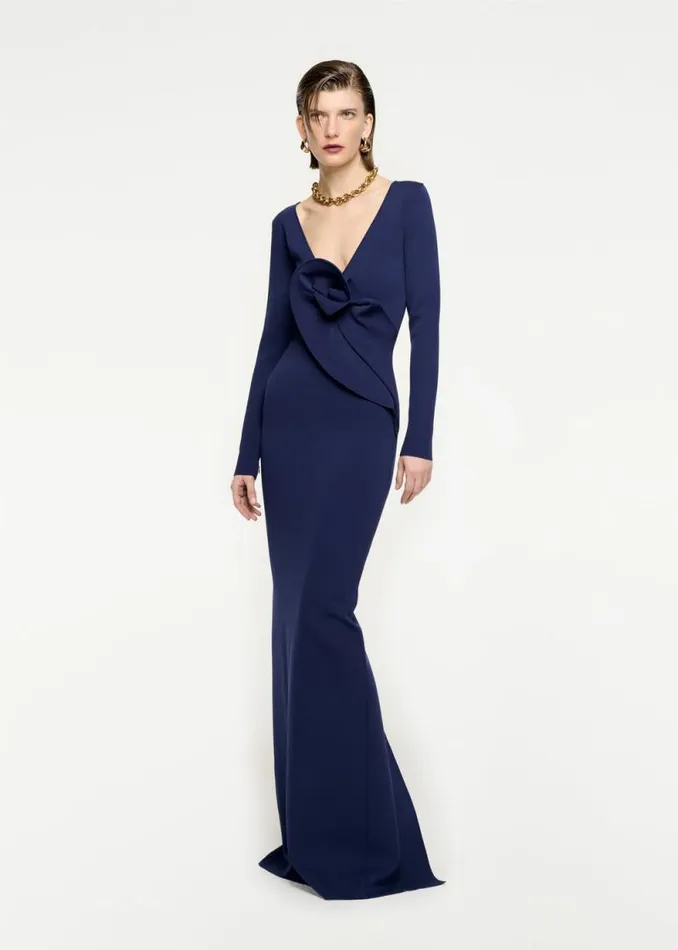 Women Dresses Roland Mouret Long Sleeve Knit Maxi Dress