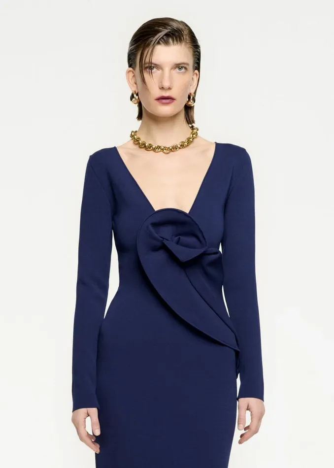 Women Dresses Roland Mouret Long Sleeve Knit Maxi Dress