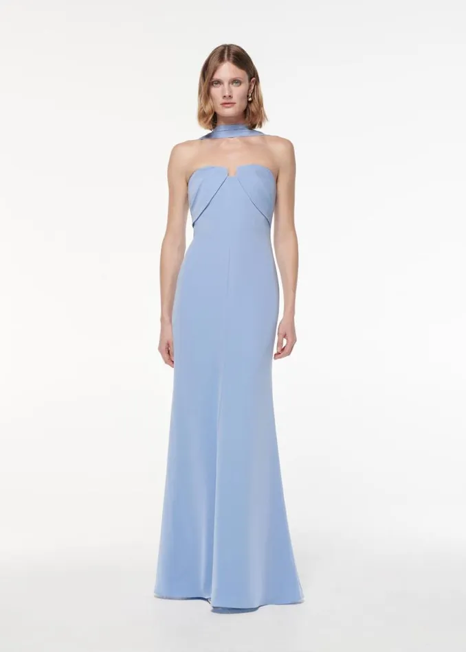 Women Dresses Roland Mouret Sash Satin Crepe Gown