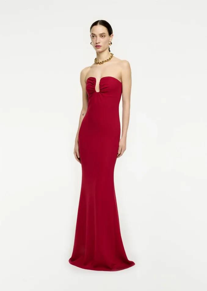 Women Dresses Roland Mouret Strapless Stretch Cady Maxi Dress