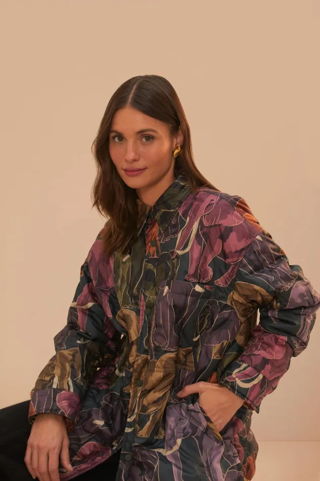 Women Elephants Reversible Puffer Shirt Elephants Green FARM Rio Puffer Jackets Women Elephants Reversible Puffer Shirt Elephants Green FARM Rio Puffer Jackets