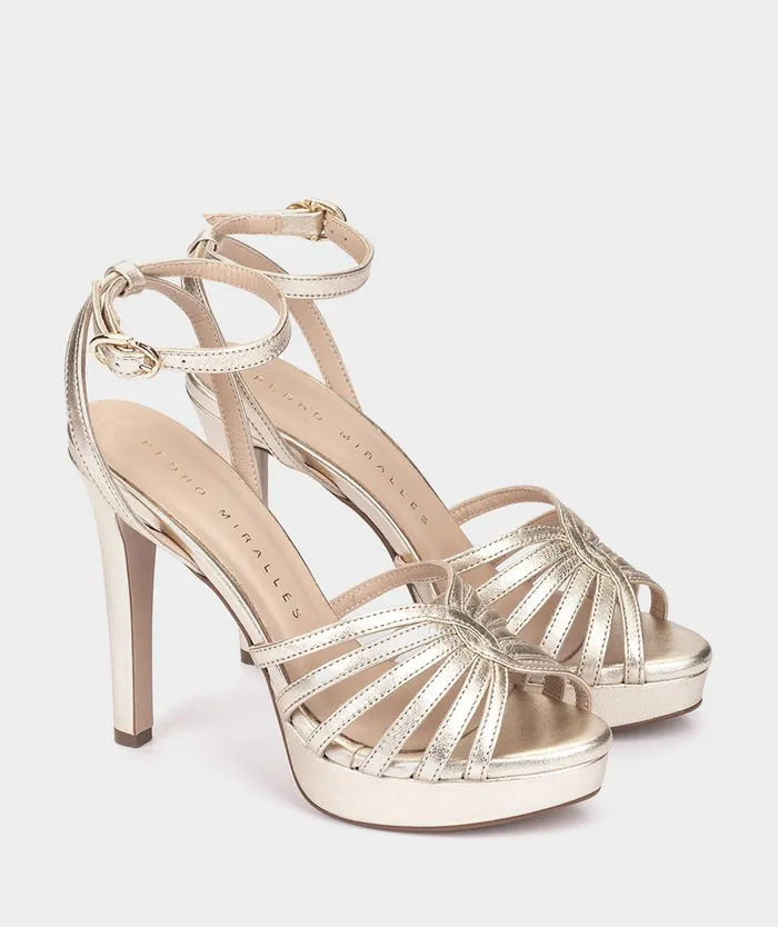 Women Etiopia Metallic 8211 Heeled Sandals Pedro Miralles
