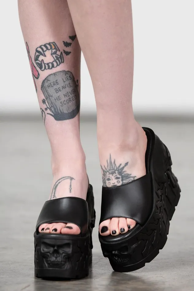 Women Flats and Trainers Killstar Doom Platform Sliders