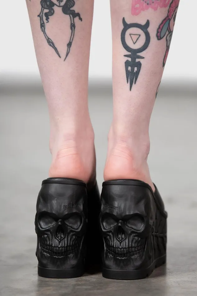 Women Flats and Trainers Killstar Doom Platform Sliders