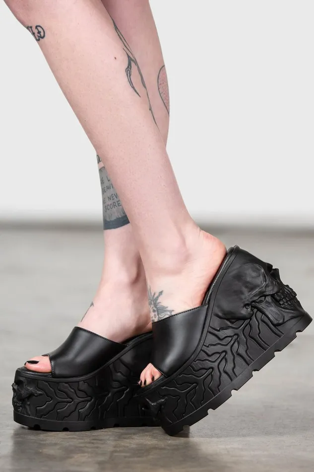 Women Flats and Trainers Killstar Doom Platform Sliders