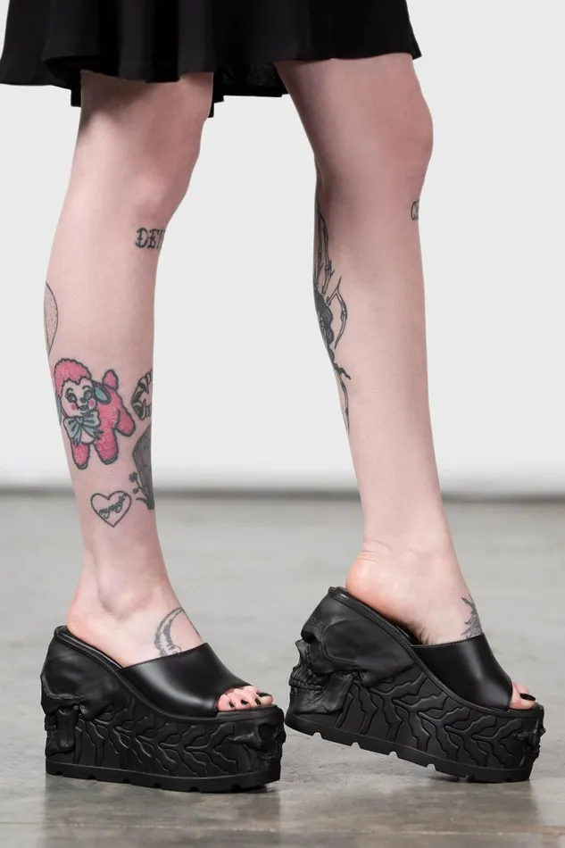 Women Flats and Trainers Killstar Doom Platform Sliders