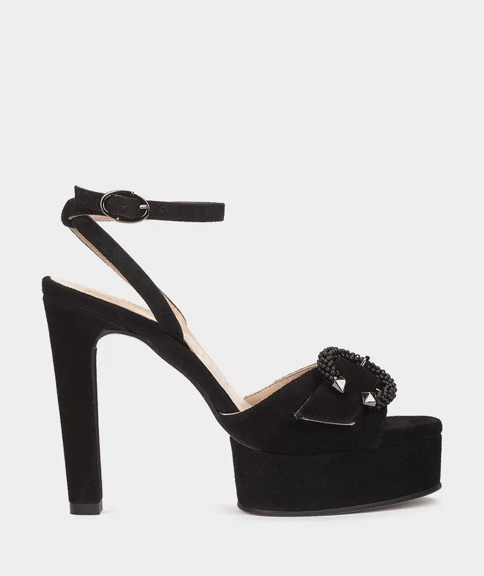 Women Fuerteventura Black 8211 Heeled Sandals Pedro Miralles