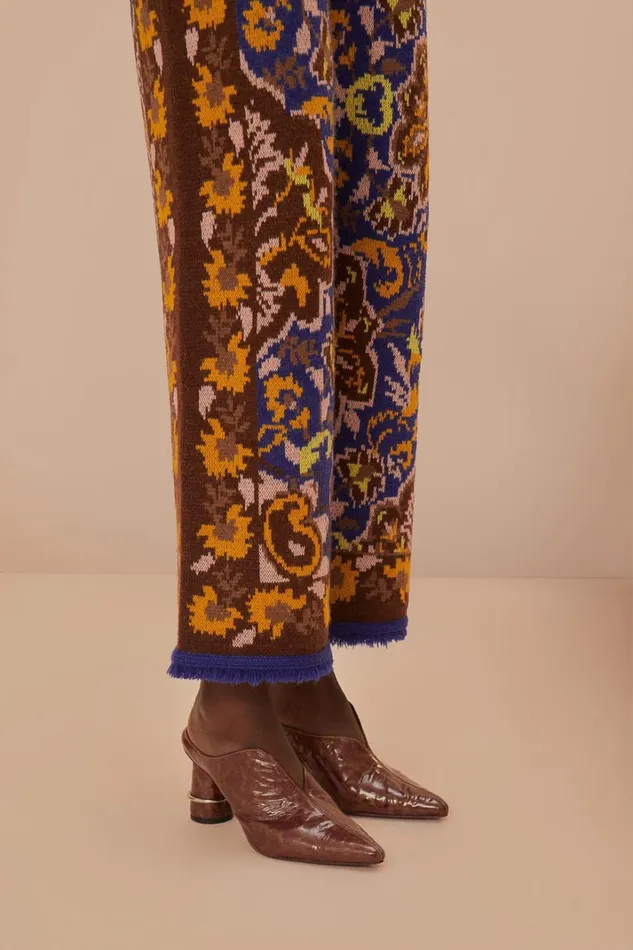 Women Glam Tapestry Blue Knit Pants Glam Tapestry Blue FARM Rio Pants