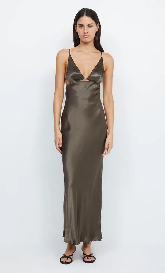 Women Guests Bec Bridge INDI STRAPPY MAXI DRESS Midnight Olive