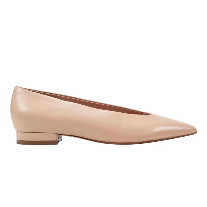 Women Gunner Pointed Toe Flat Natural Leather Marc Fisher Loafers and Flats