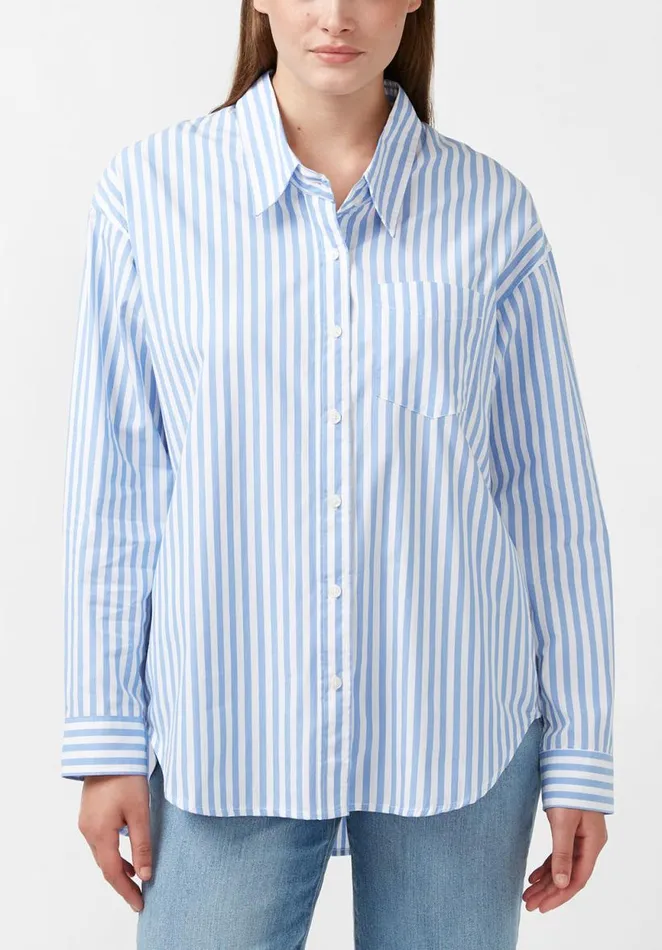 Women High Low Hayden Boyfriend Shirt Vallarta Blue Buffalo David Bitton Blouses Women High Low Hayden Boyfriend Shirt Vallarta Blue Buffalo David Bitton Blouses