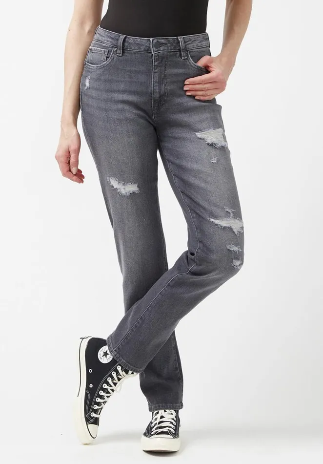 Women High Rise Straight Jayden Grey Jeans Grey Buffalo David Bitton Straight Leg Women High Rise Straight Jayden Grey Jeans Grey Buffalo David Bitton Straight Leg
