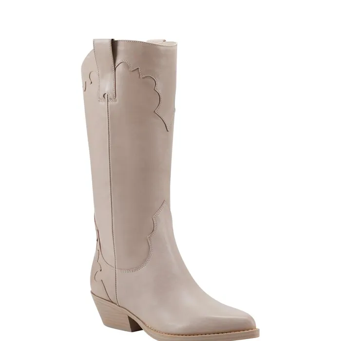 Women Hilaria Western Boot Taupe Leather Marc Fisher Boots