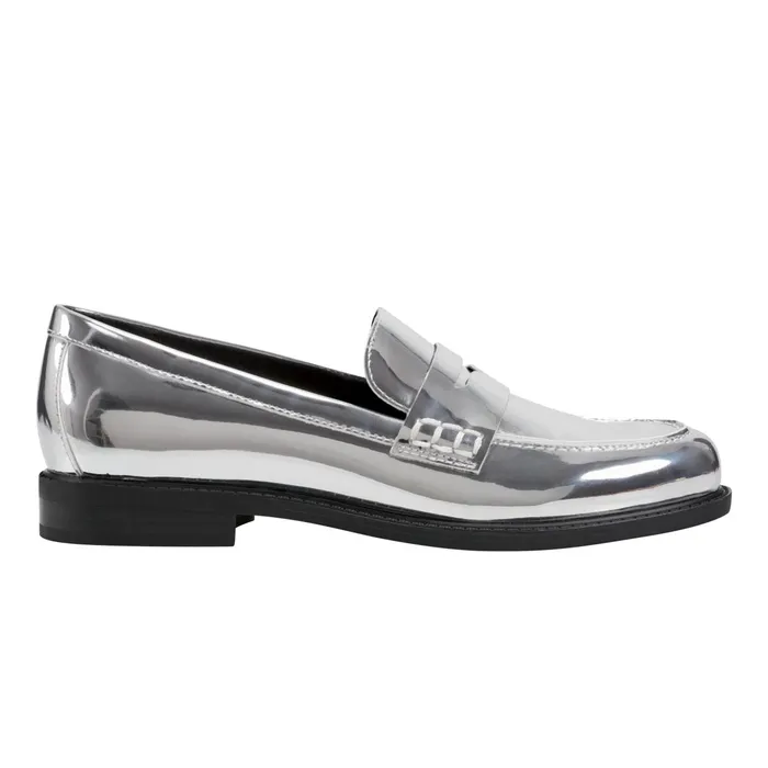 Women Ilithia Loafer Silver Metallic Marc Fisher Loafers and Flats