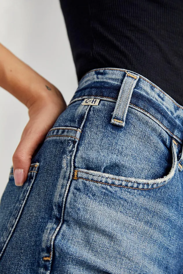Women Jean Shorts Free People Tamryn Bike Shorts Blue Crush