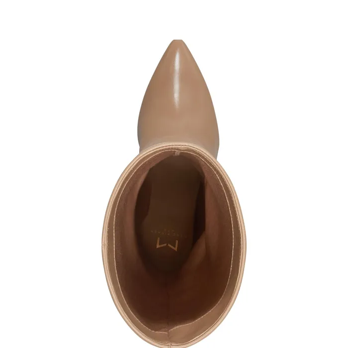 Women Leina Block Heel Pointy Toe Dress Boot Tan Marc Fisher Boots and Booties