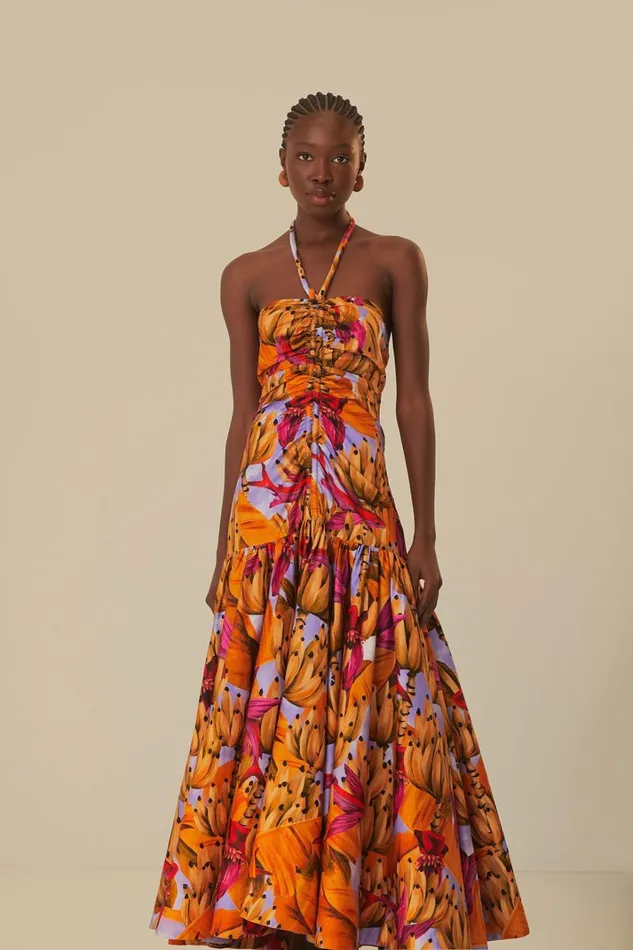 Women Lilac Banana Forest Organic Cotton Maxi Dress Banana Forest Lilac FARM Rio Maxi Dresses