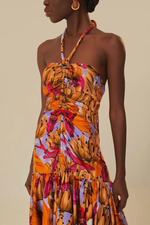 Women Lilac Banana Forest Organic Cotton Maxi Dress Banana Forest Lilac FARM Rio Maxi Dresses