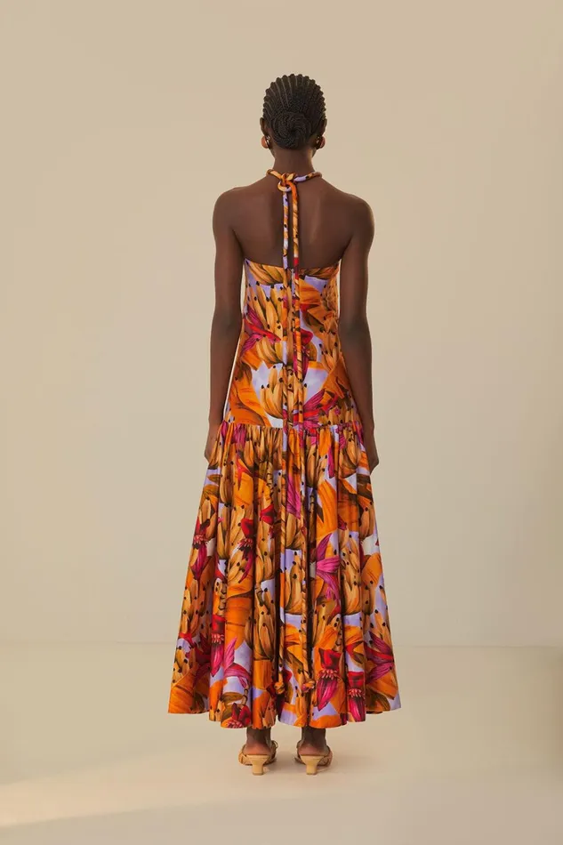 Women Lilac Banana Forest Organic Cotton Maxi Dress Banana Forest Lilac FARM Rio Maxi Dresses