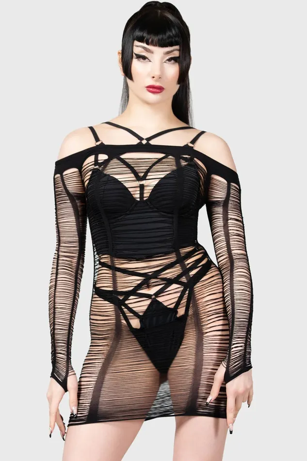 Women Long Sleeves Killstar Buried Alive Knit Top