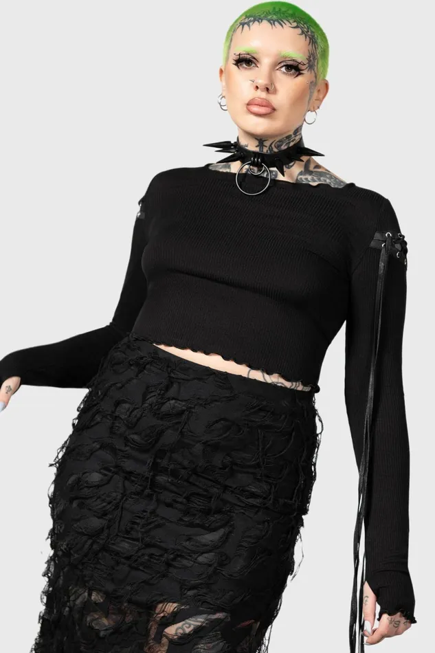 Women Long Sleeves Killstar Shailagh Long Sleeve Top