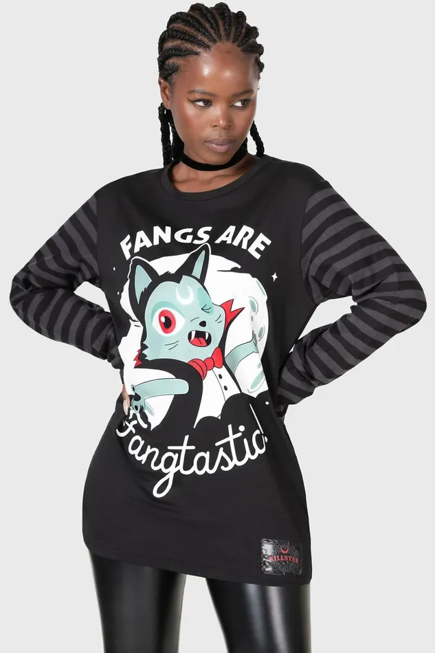 Women Loungewear Killstar Fangtasy Stripe Sleeve Top